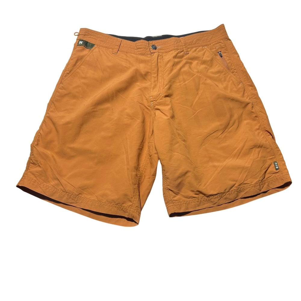 Howler Brothers Horizon Hybrid Shorts Rust Orange Nylon Ripstop Mens 36